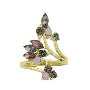 City Luxe Gold Ring  Cluster Crystals Size 9